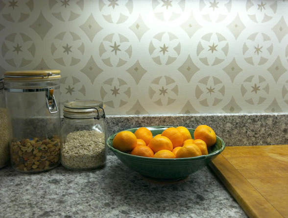Patina kitchen with oranges